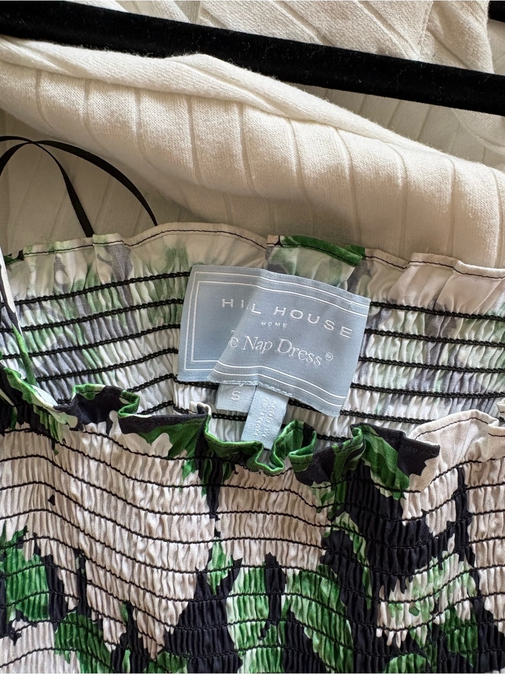 Hill House Cream Midi Dress with Green Floral Print - Picture 6 of 6